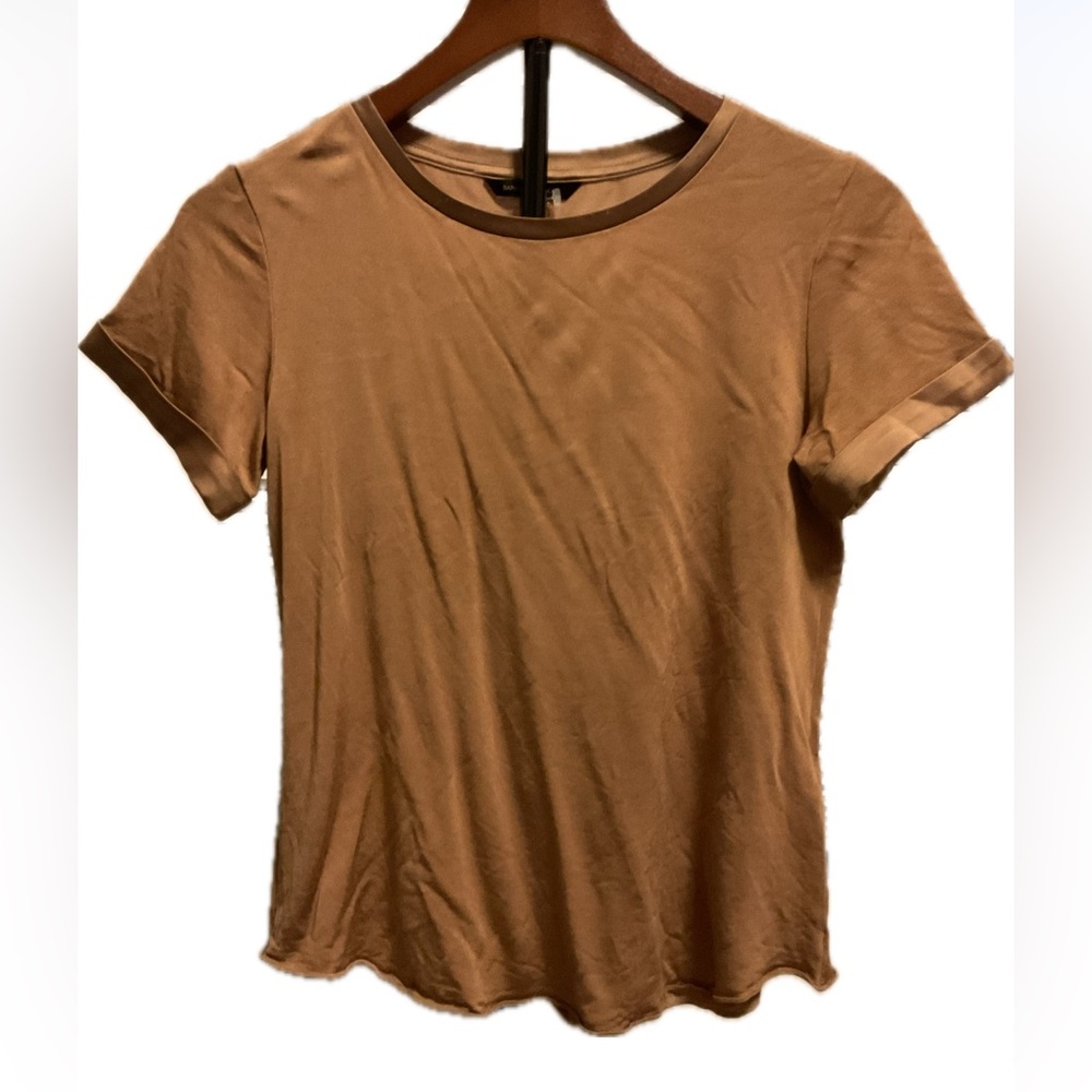 Banana Republic Golden Brown Slub T with Satin trim.